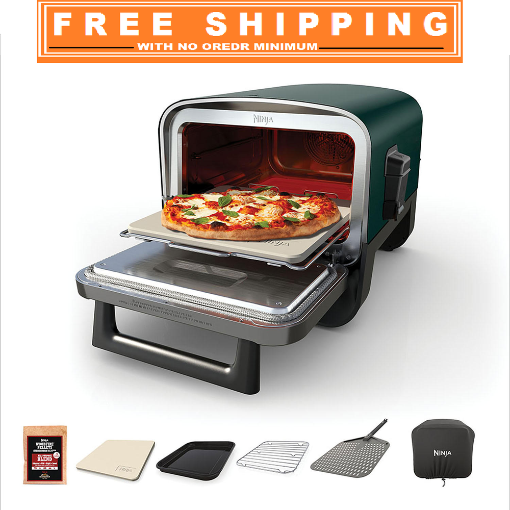 Ninja Woodfire 8 in 1 Outdoor Pizza Oven 700°F High Heat Roaster BBQ Smoker