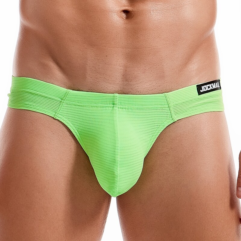 JOCKMAIL Men's Mesh Thong Underwear Sexy Low Rise T-Back Under Panties Jockstrap