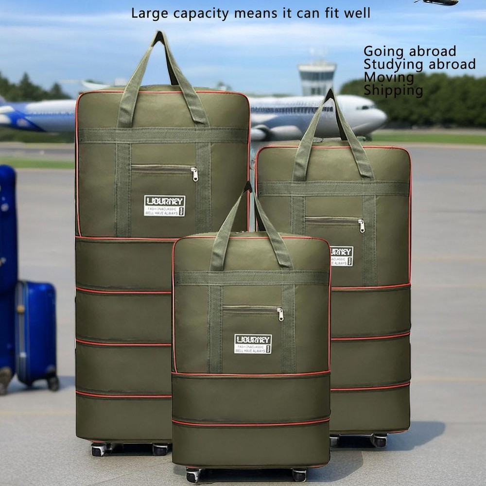Bag Wheeled Luggage Spinner 20 Inches Green Polyester Travel Solid Modern