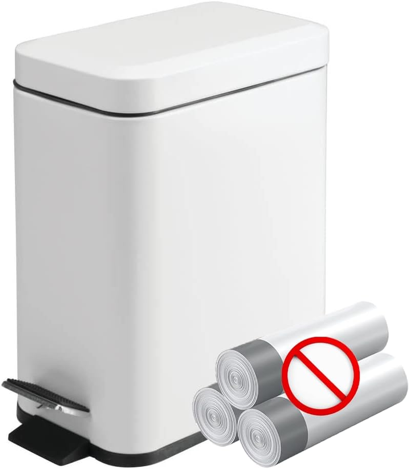 Soft Close, Rectangular Trash Can 10L with anti - Bag Slip Liner and Lid, Use A