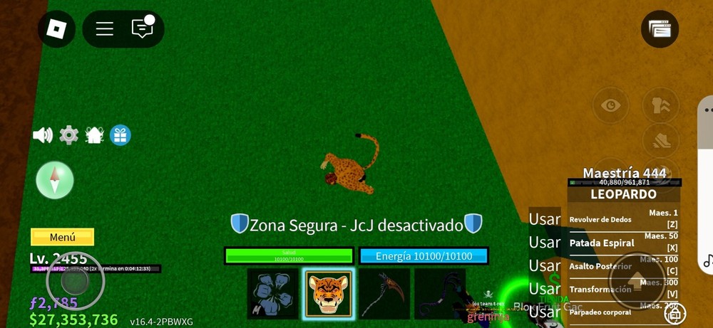 Blox Fruit account with 27M beli Leo gear maxed stats