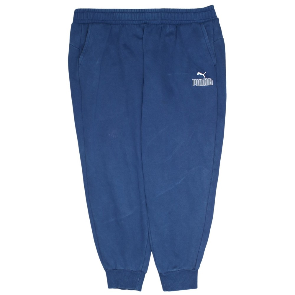 Puma Mens Joggers Navy Blue Fleece Sweatpants Elastic Waist Cuffed Logo XXL