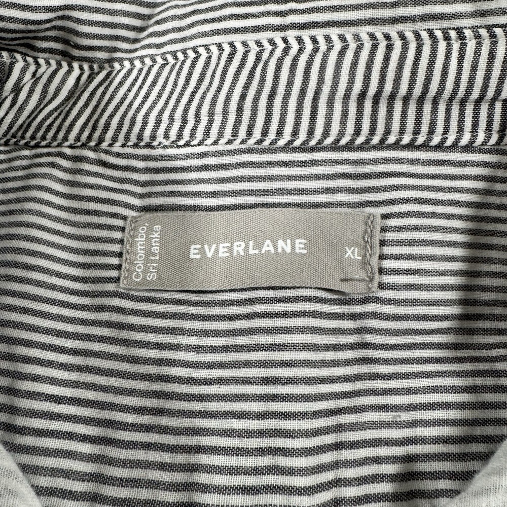 Everlane Shirt Mens XL Gray White Cotton Striped Button Down Long Sleeve