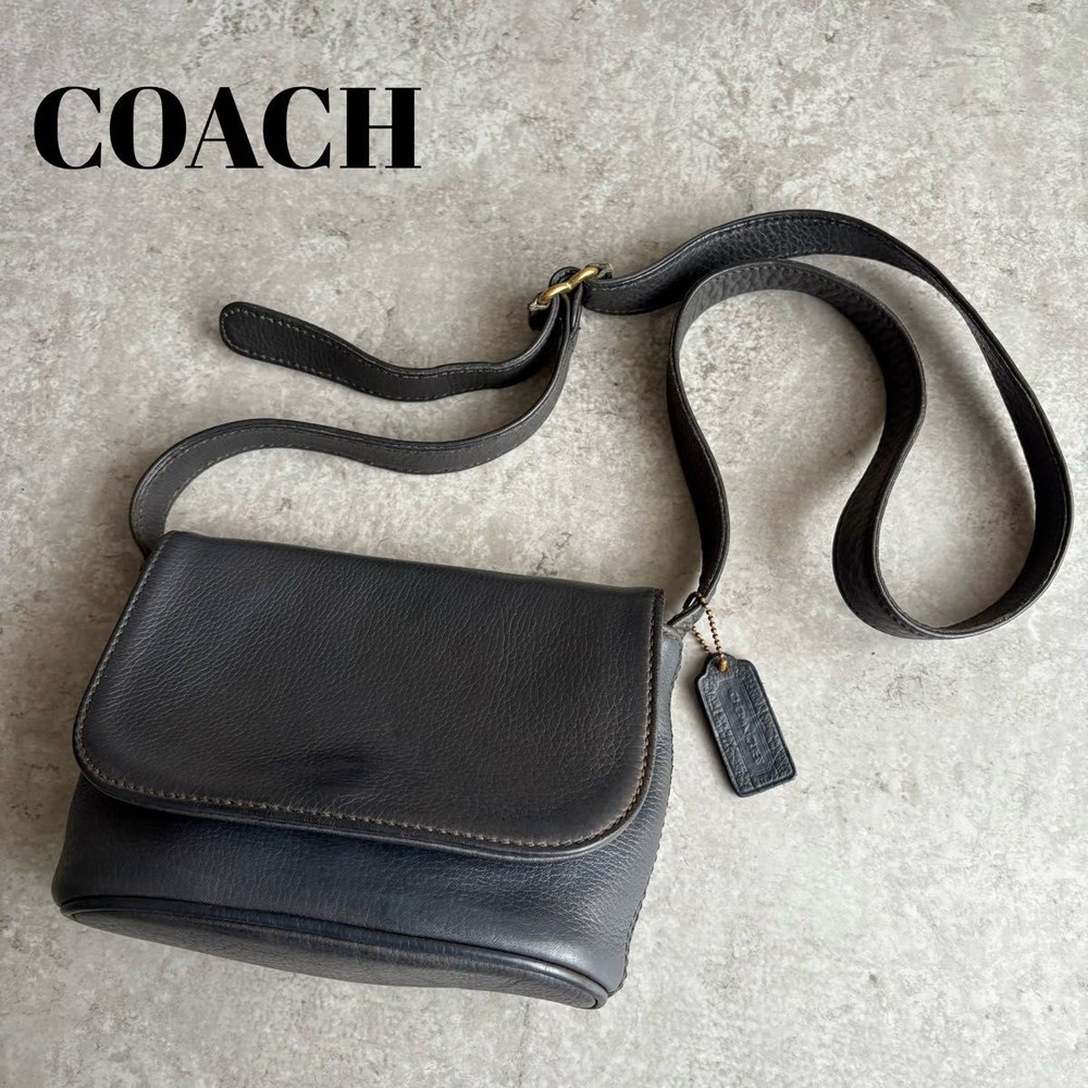COACH Vintage Leather Flap Shoulder Bag Crossbody Unisex Excellent Condition