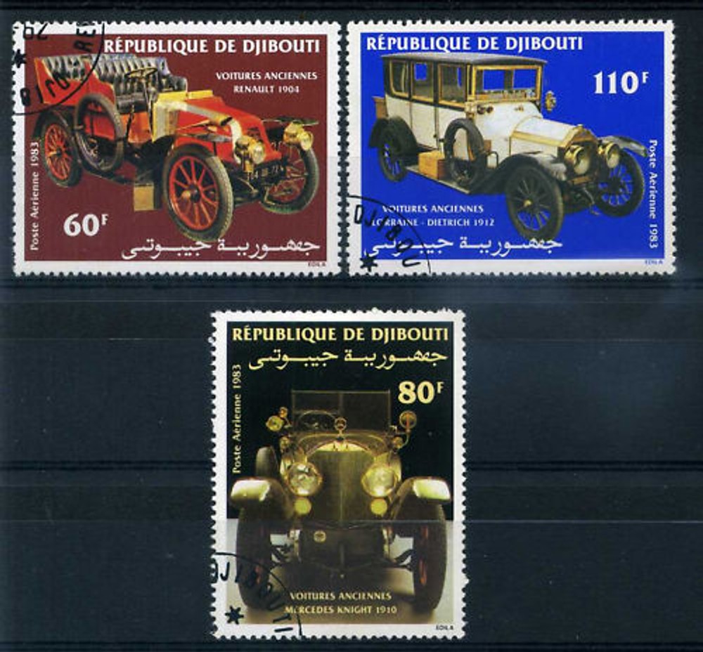 DJIBOUTI 1983 Air Mail Stamps 190/192 Cars Canceled