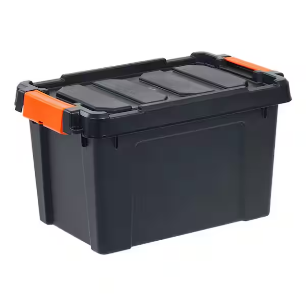 20 Qt Heavy Duty Stackable Storage Bin with Lid 5 Gallon Capacity