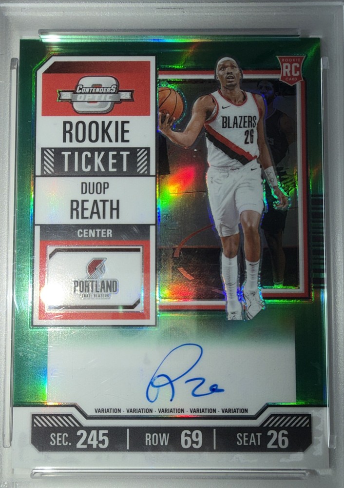 2023-24 Panini Contenders Optic - Rookie Ticket Duop Reath #34 Green Prizm /75