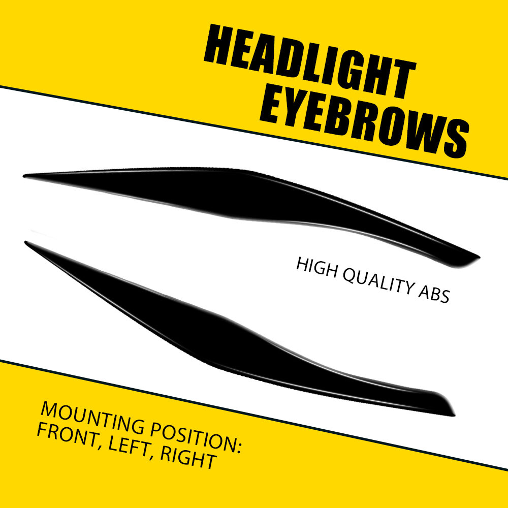 Gloss Black Headlight Eyelid Eyebrow Cover Trim For BMW 3 Series E90 E91 2005-12