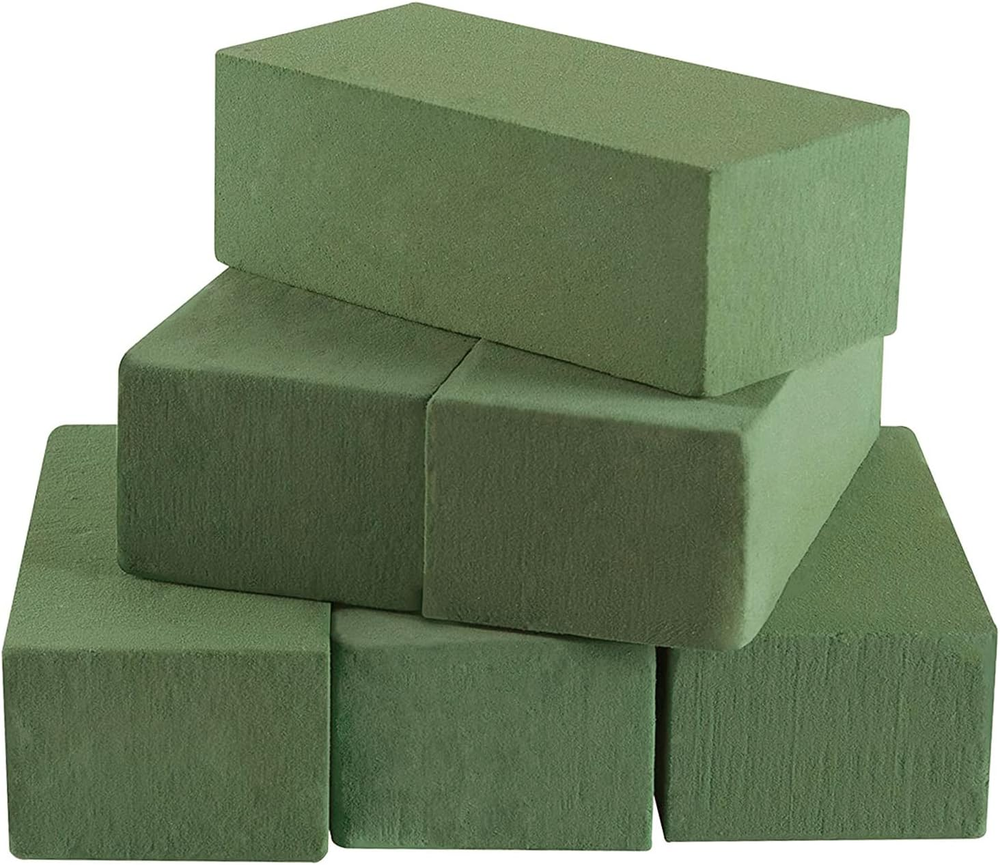 Floral Foam Blocks for Fresh and Artificial Flowers, 6 Pcs Each 8