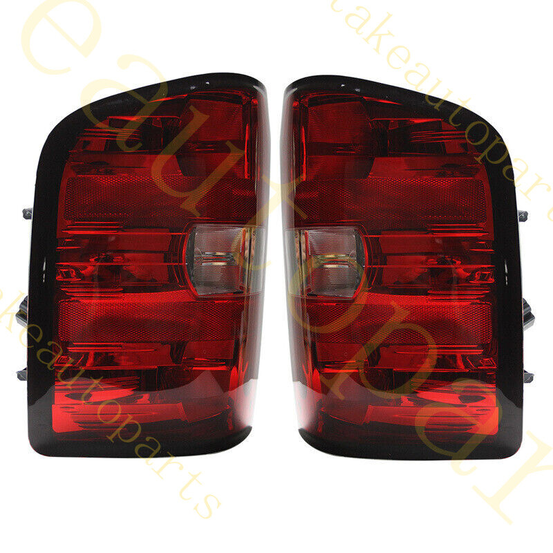Smoke Red Tail Lights LH&RH For 2007-2014 Chevy Silverado 1500 2500 3500HD