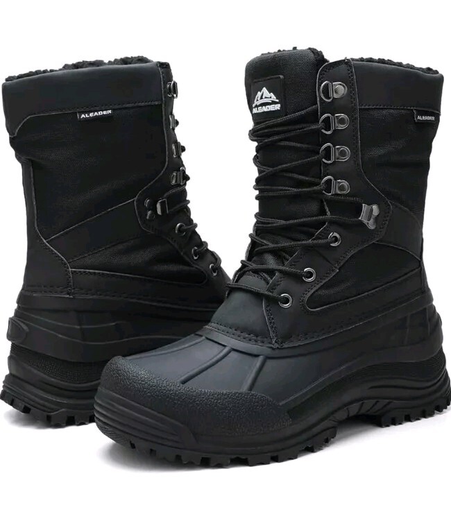 Men's Waterproof Insulated Winter Snow Boots for Cold Weather