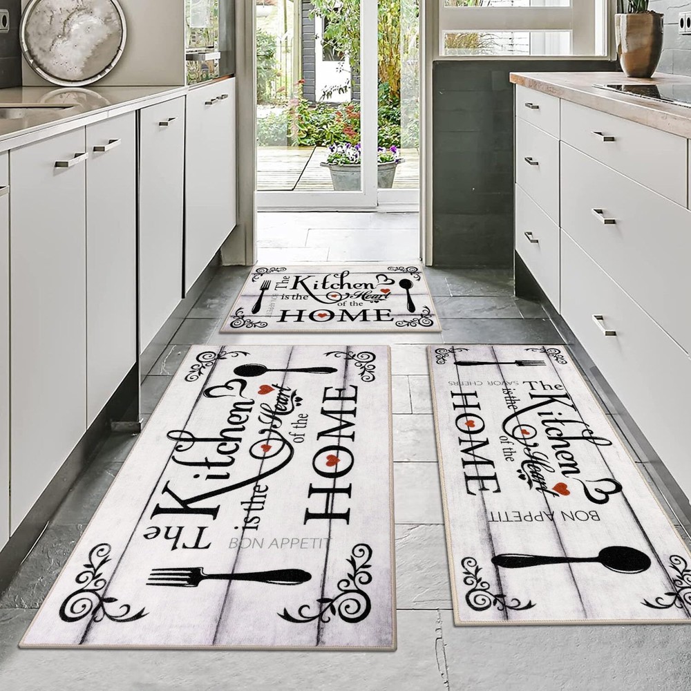 Vaukki Boho Kitchen Rug Sets 3 Pieces, Washable Kitchen Mats for Floor, Non S...