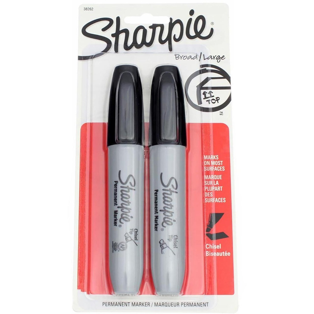 3 Pack Sharpie Broad Large Permanent Marker, Bold, 2 Ct