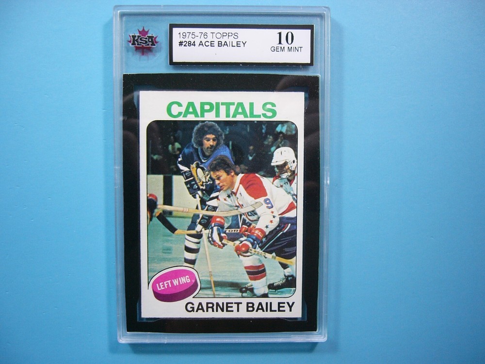 1975-76 Topps NHL Hockey Card #284 Garnet Bailey KSA 10 GEM MINT
