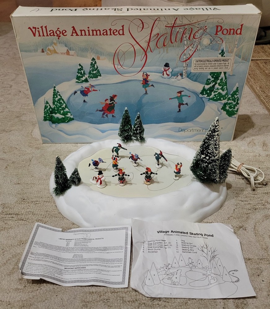 Department 56 Village Animated Skating Pond 5229-9 **TESTED WORKS**