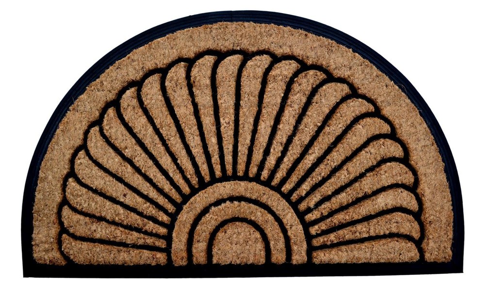 Decor Half-round Rubber Back Coir Doormat, Sunrise, 24-Inch by 36-Inch
