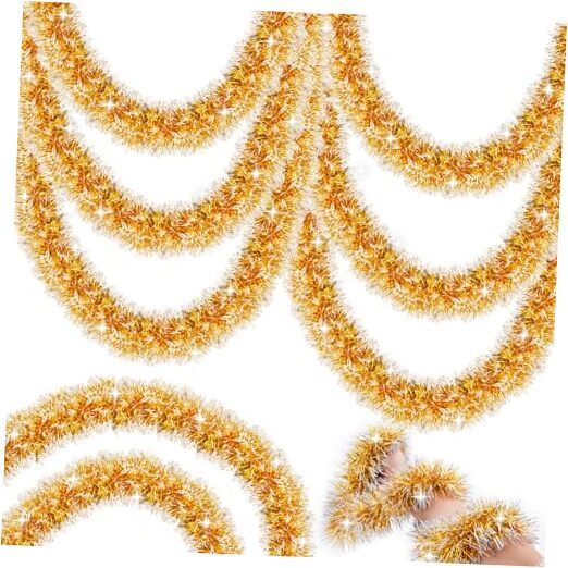 50Ft Christmas Garland Gold,Christmas Tinsel Garland Christmas 50FT-Gold