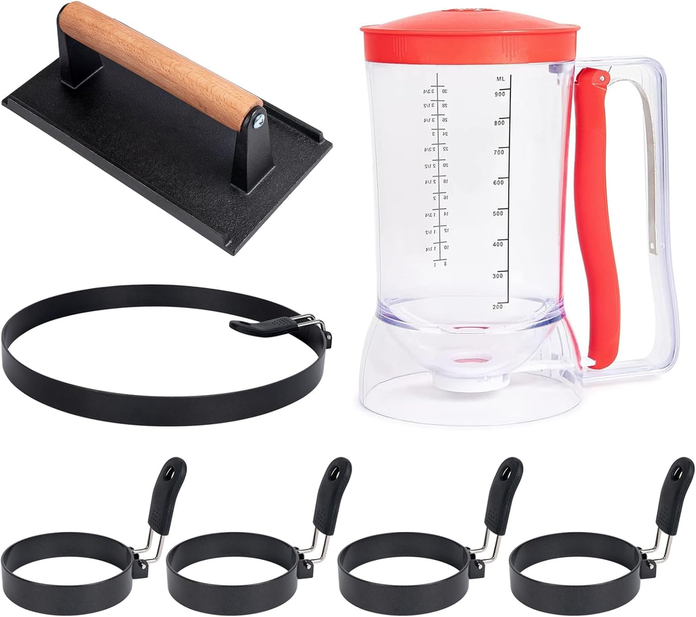 Blackstone Griddle Breakfast Kit with Bacon Press and Egg Rings