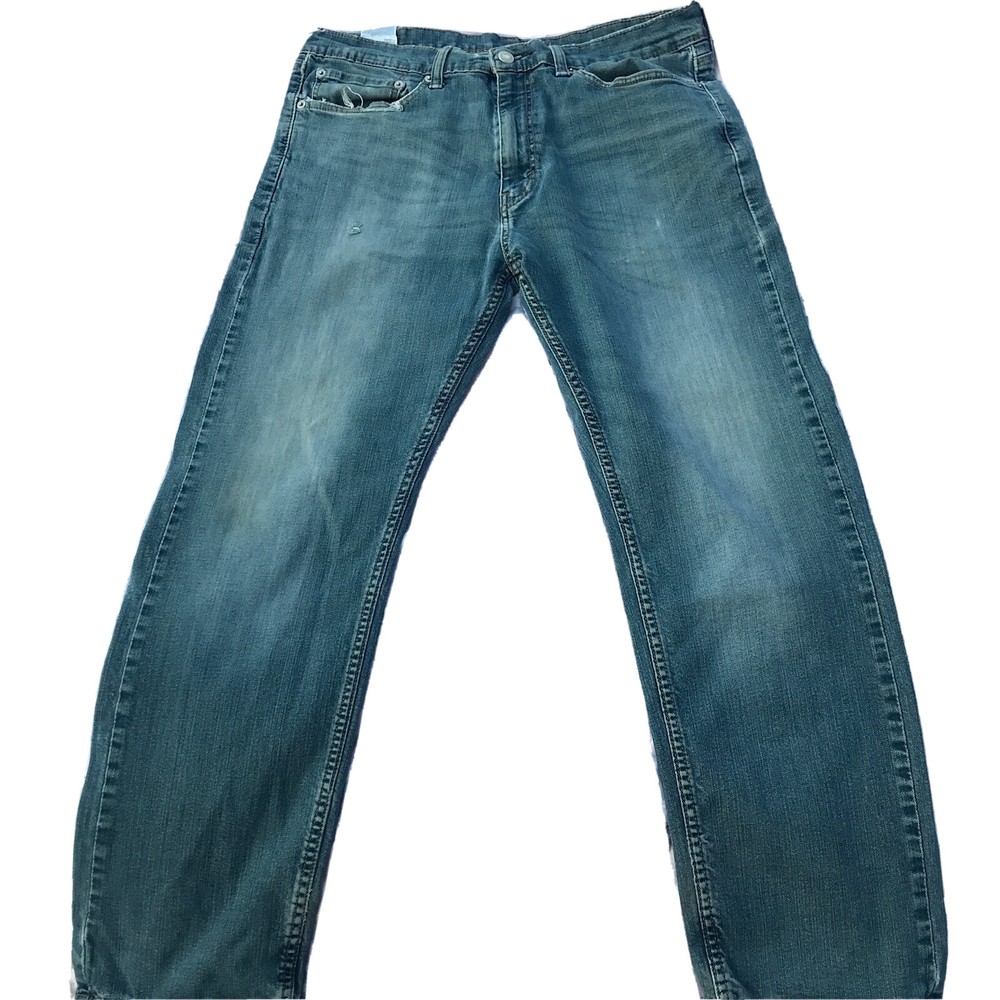 Levi's 505 Mens Blue Jeans Size 36 Relaxed Fit Tapered Leg Denim Outdoors Casual
