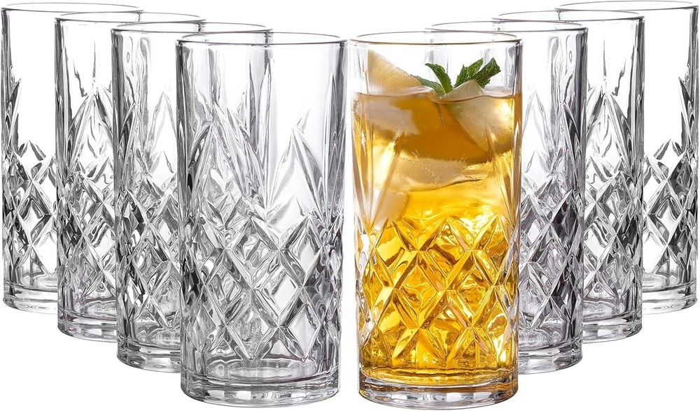 8-Piece 12oz Highball Glass Set – Elegant Drinkware for Cocktails & Refreshments