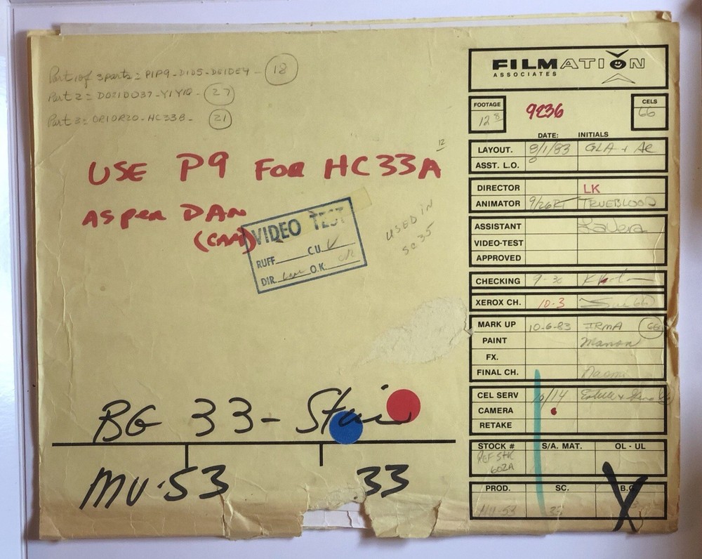 He-Man original vintage Filmation production Cel: Dree-Elle + Drawing & Folder