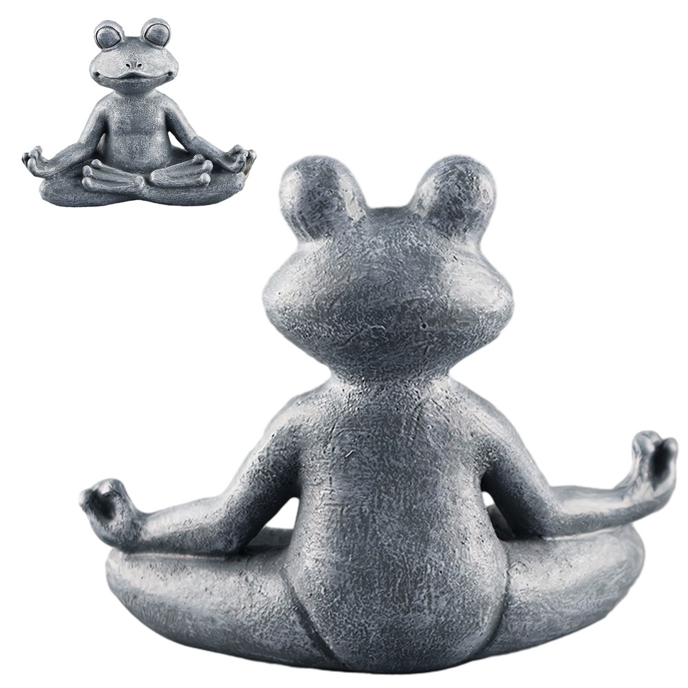 Frog Garden Statue Resin Yoga Zen Buddha Frog Figurine Home Decorative Sculpture