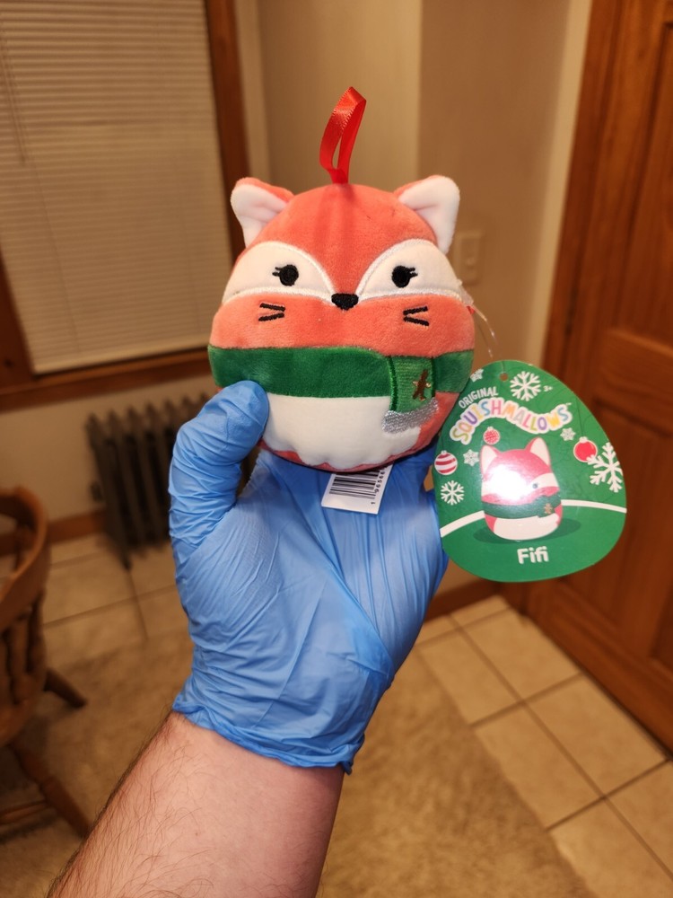 Squishmallows Fifi Red Fox Green Scarf 4