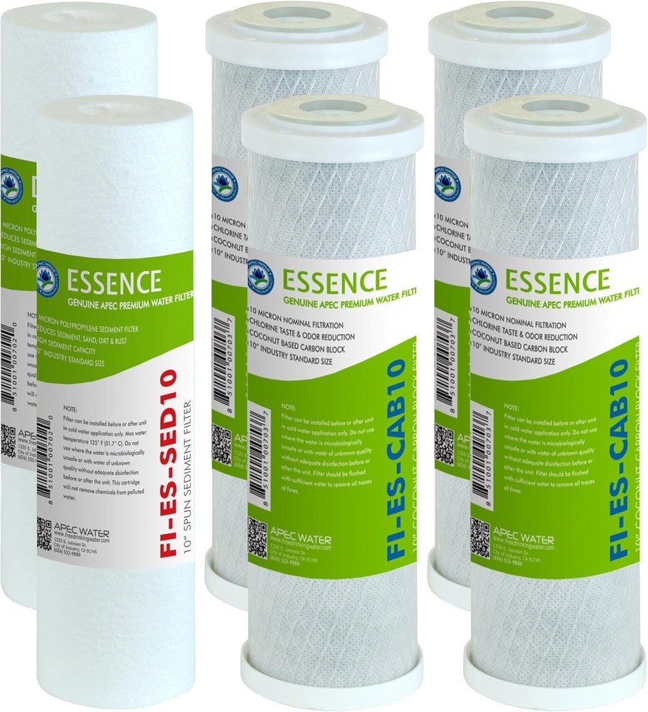 Essence Series 10-Inch Pre-Filters Set for Reverse Osmosis Systems - Stage 1-3