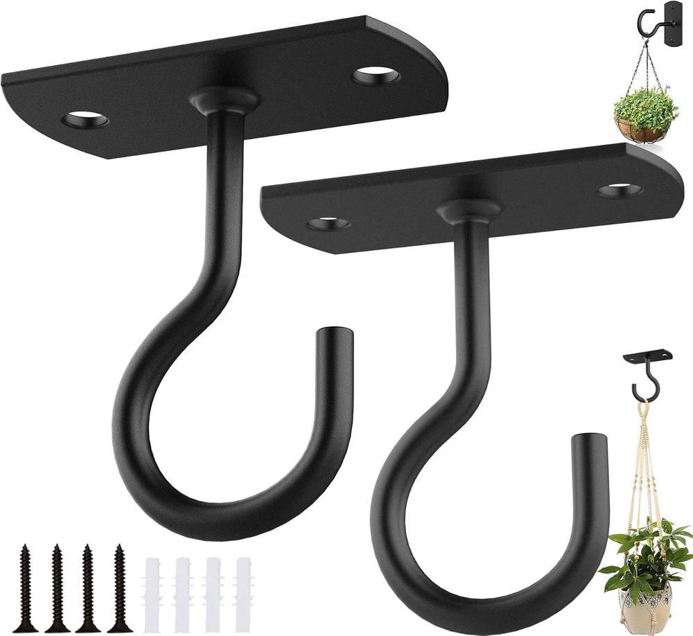2-Pack 2.5In Ceiling Hooks for Hanging Plants, Lights & Wall Decor