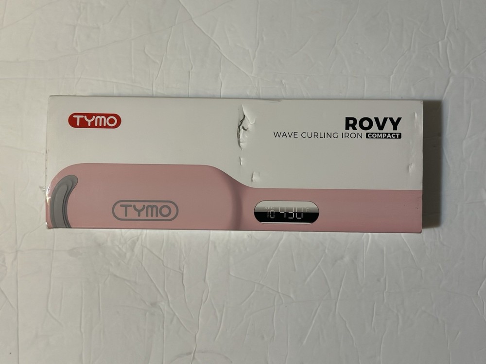 NEW TYMO Rovy Pink Wave Curling Iron Compact Ceramic Barrel Ionic Technology