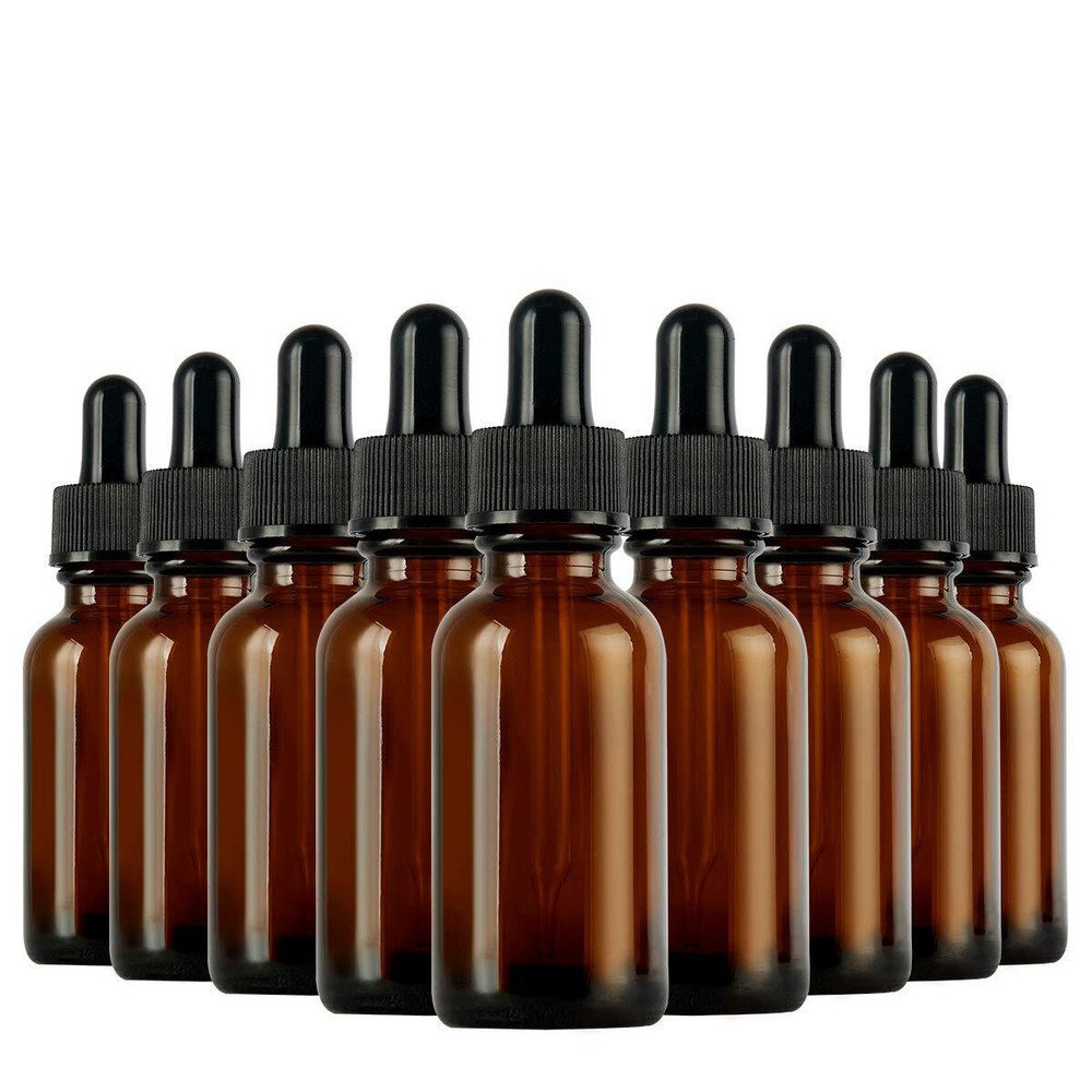 Eye Dropper Bottle, Hoa Kinh 48 Pack 1 oz 30ml Amber Glass Dropper Bottle wit...