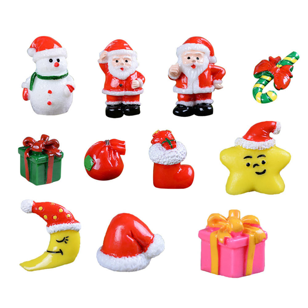 18 Pcs Christmas Resin Ornaments Mini Figurine Break-resistant Decoration