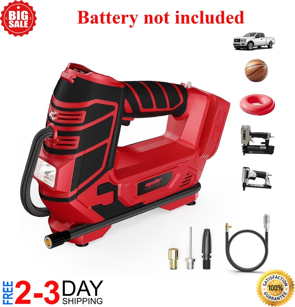 Cordless Tire Inflator Air Compressor for Milwaukee M18 Battery, 160PSI Portable