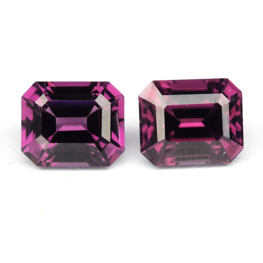 💎 Match Pair 2pcs/2.21ct t.w VS-VVS Octagon Natural Purple Spinel - Burma Gems