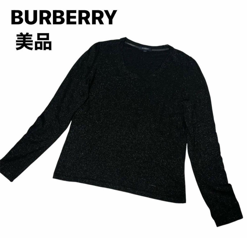 Burberry Knit Nova Check Lame Black Women's Sweater, Elegant, New