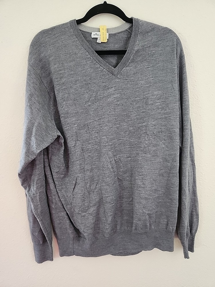 Mens Peter Millar V Neck Sweater Golf Size XL Merino Wool & Silk
