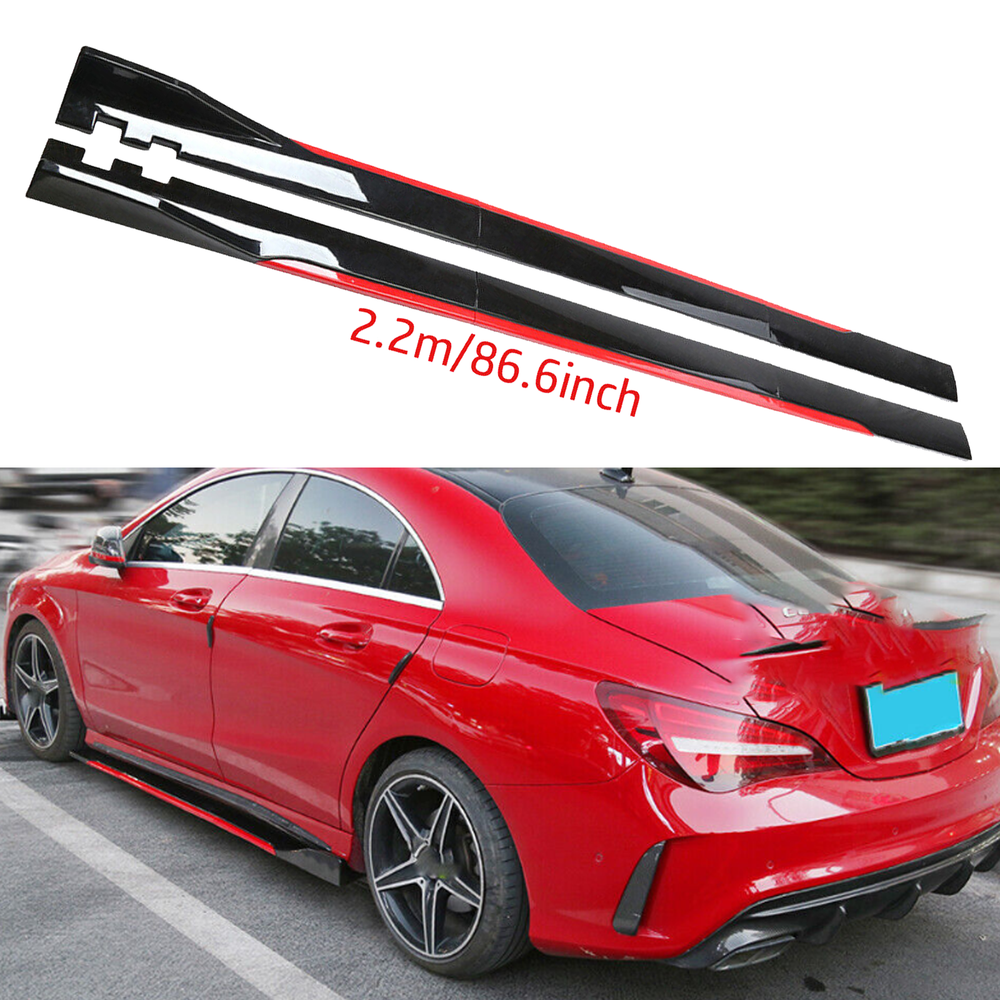 For Mercedes-Benz C300 200 Side Skirt Extension Body Kit Splitter Spoiler Glossy