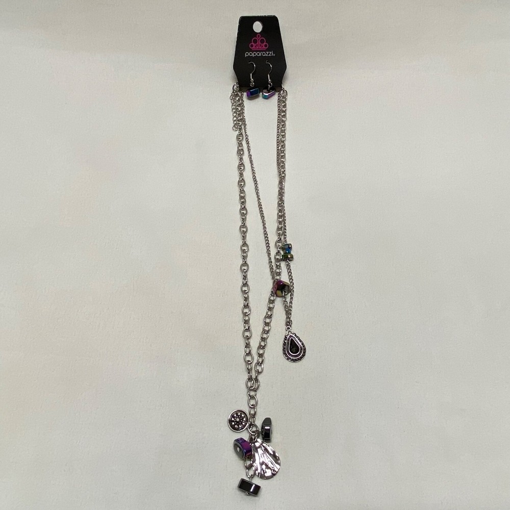 Paparazzi Sunset Sightings Fashion Charm Necklace + Earring Set Accessories NWT