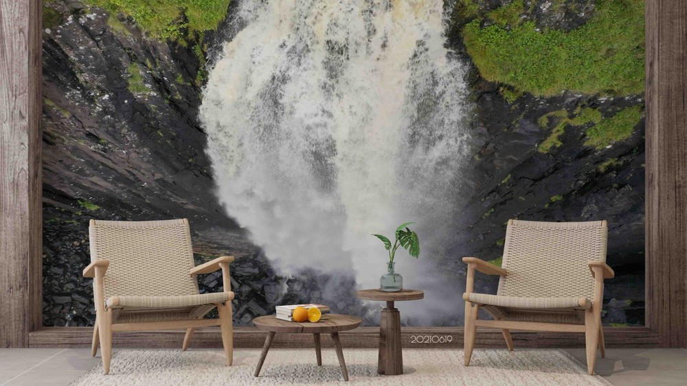 3D Mountains Waterfall Landscape Wall Murals Wallpaper Murals Wall Sticker