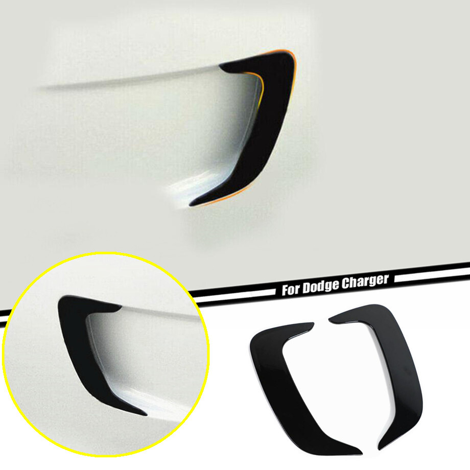 For 15-23 Dodge Charger Black Rear Bumper Side Fin Air Vent Outlet Cover Trim 2P