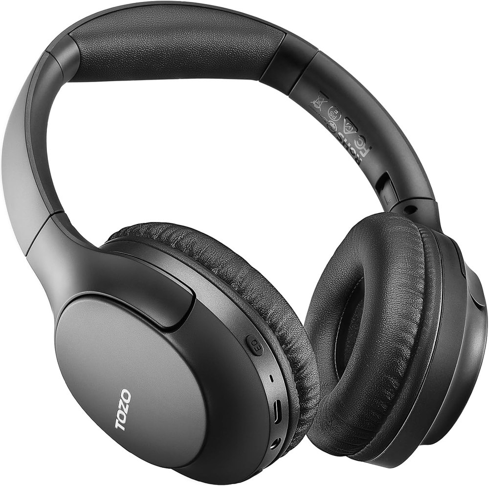 TOZO Bluetooth 5.4 Over-Ear Headphones with ENC Noise Cancelling Mic Foldable Design
