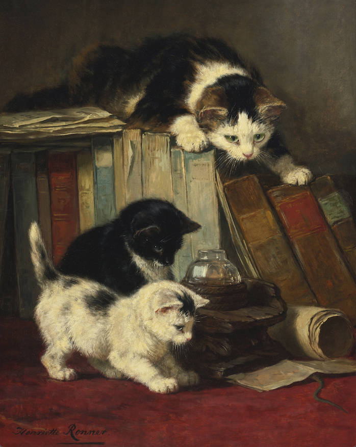 Henriette Ronner-Knip Victorian Cat Kitten Mouse Hunting Art Print