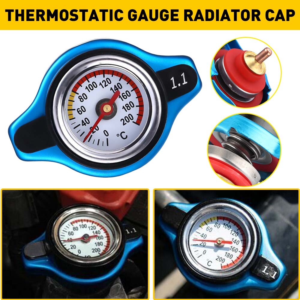 Thermo Thermostatic Radiator Cap Cover Water Temperature Fits Car Gauge Aluminum