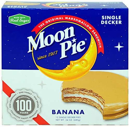 Moon Pie Single Decker Banana Marshmallow Sandwich - 2oz, 12Count Box (Pack of 8
