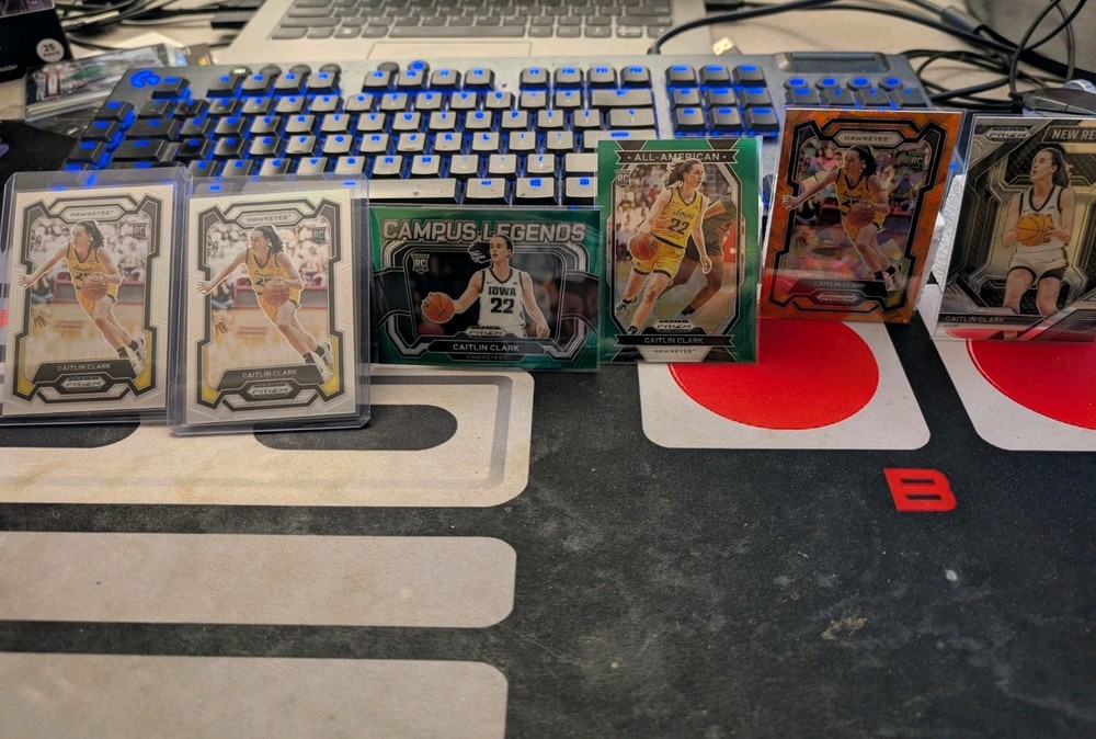 2024 Caitlin Clark Rookie Card Lot: 2 Silver, 2 Green, Orange Cracked Ice RC