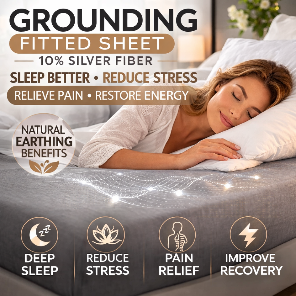 Grounding Fitted Sheet 95% Cotton Silver Fiber Deep Pocket 13 Earthing Bed Sheet