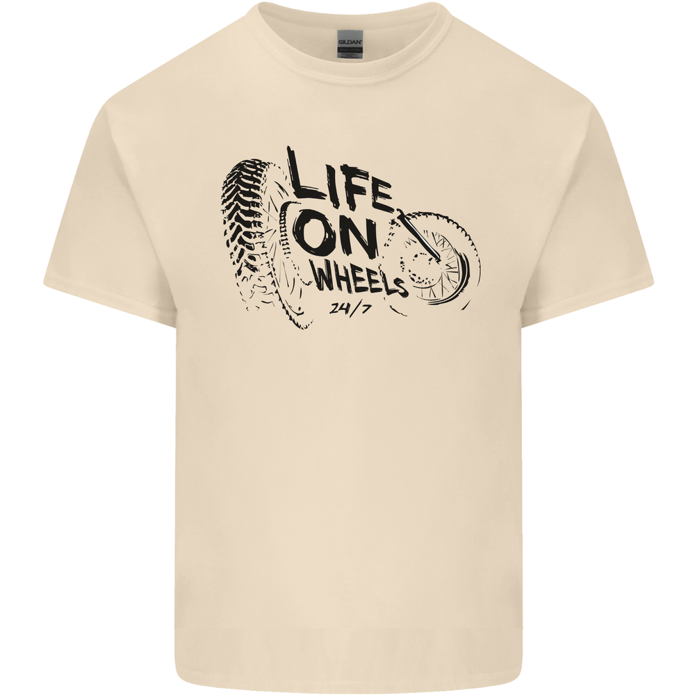 Life on Wheels Biker Motorbike Motorcycle Bikie Mens Cotton T-Shirt Tee Top