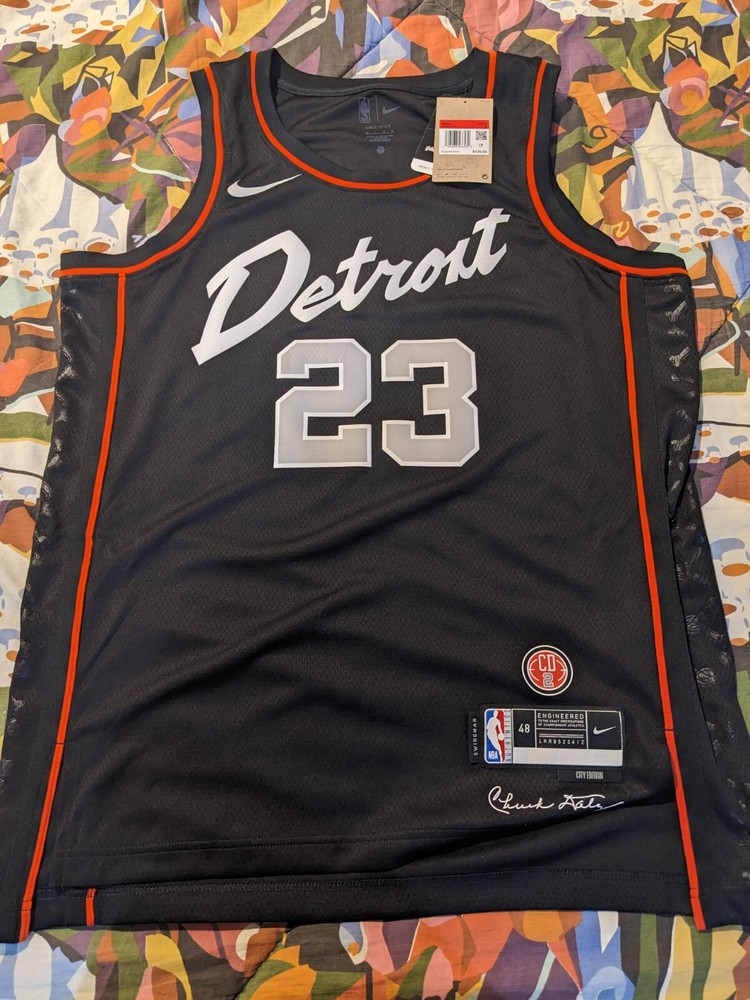 Nike Adult Detroit Pistons Black City Edition Jaden Ivey #23 Jersey Size L