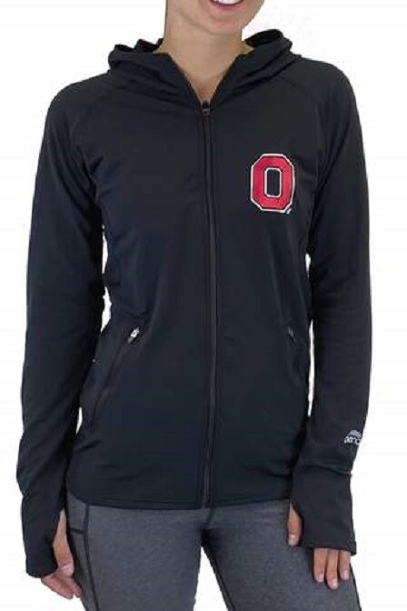 The Ohio State University Visions Pony Tail Performance Hoodie Black 2X New