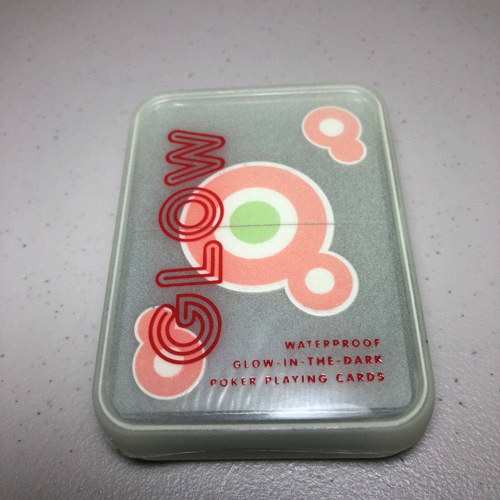 Glow in the Dark Waterproof Poker Cards With Case Kikkerland, New Sealed